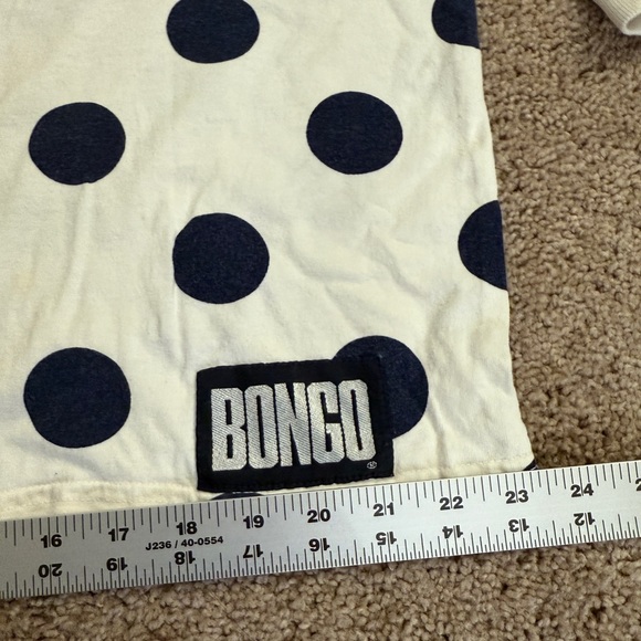 Vintage Bongo Shirt Women size Large Navy PolkaDot Cotton Casual Long Sleeve - Picture 10 of 16